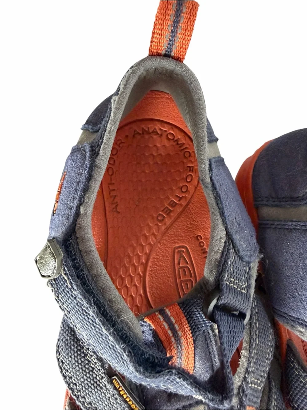 KEEN CNX Waterproof Boy’s Slip-On Closed Toe Sandals Blue/Orange/Gray US 4